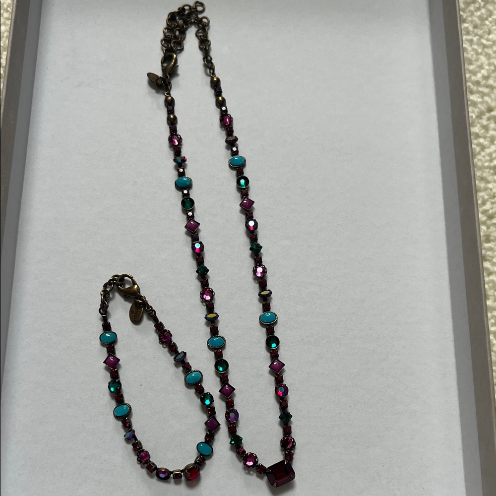 EUC Elegant Sorrelli Multicolor Necklace and Bracelet Set